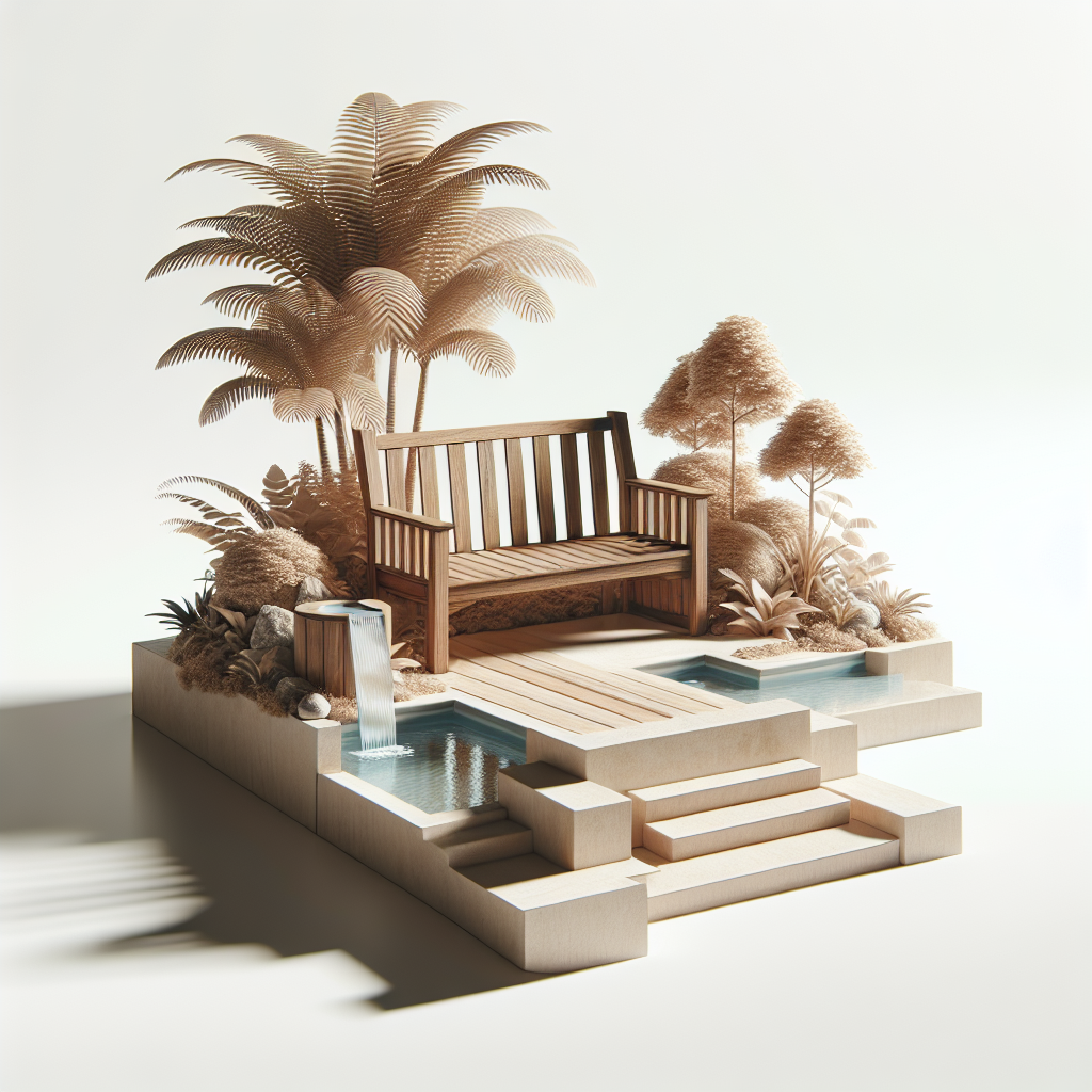 Rustic Outdoor Spa Bench