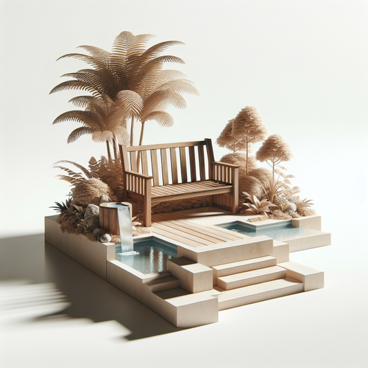 Rustic Outdoor Spa Bench